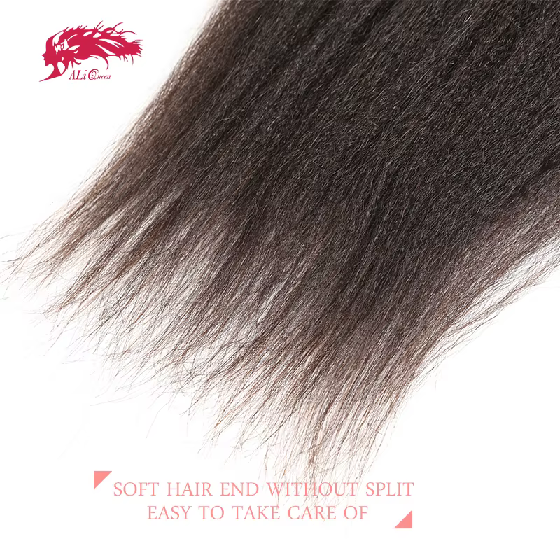 Ali Queen 10A non pressé yaki cheveux raides paquets cheveux bruts armure 1 pièces prix de gros brés