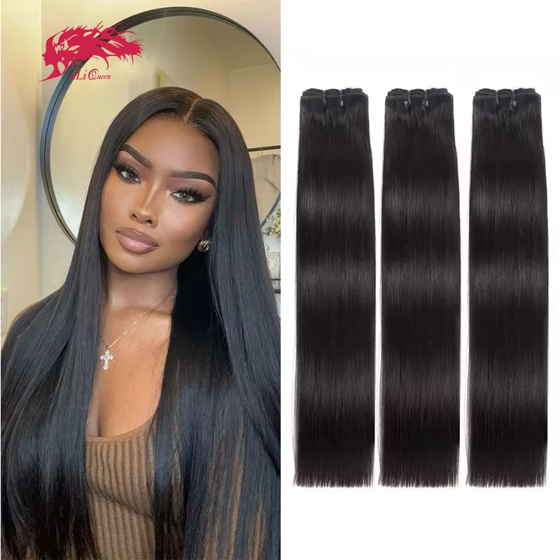 Ali Queen-Tissage en lot indien 100% naturel, extensions de cheveux vierges lisses à double proximit