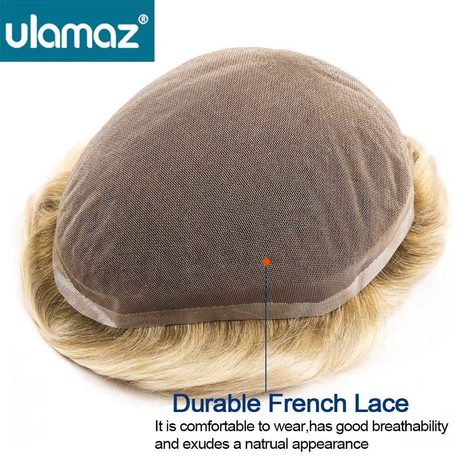 Homme perruque cheveux humains pleine dentelle perruques français dentelle système de cheveux pour h