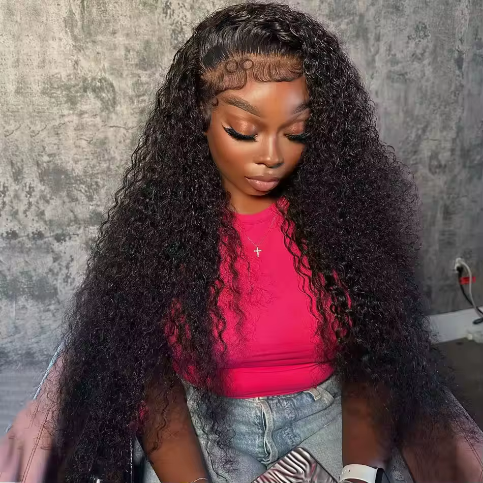 Haute densité 250% 40 46 pouces vague profonde 13x4 13x6 HD dentelle avant perruque de cheveux humai