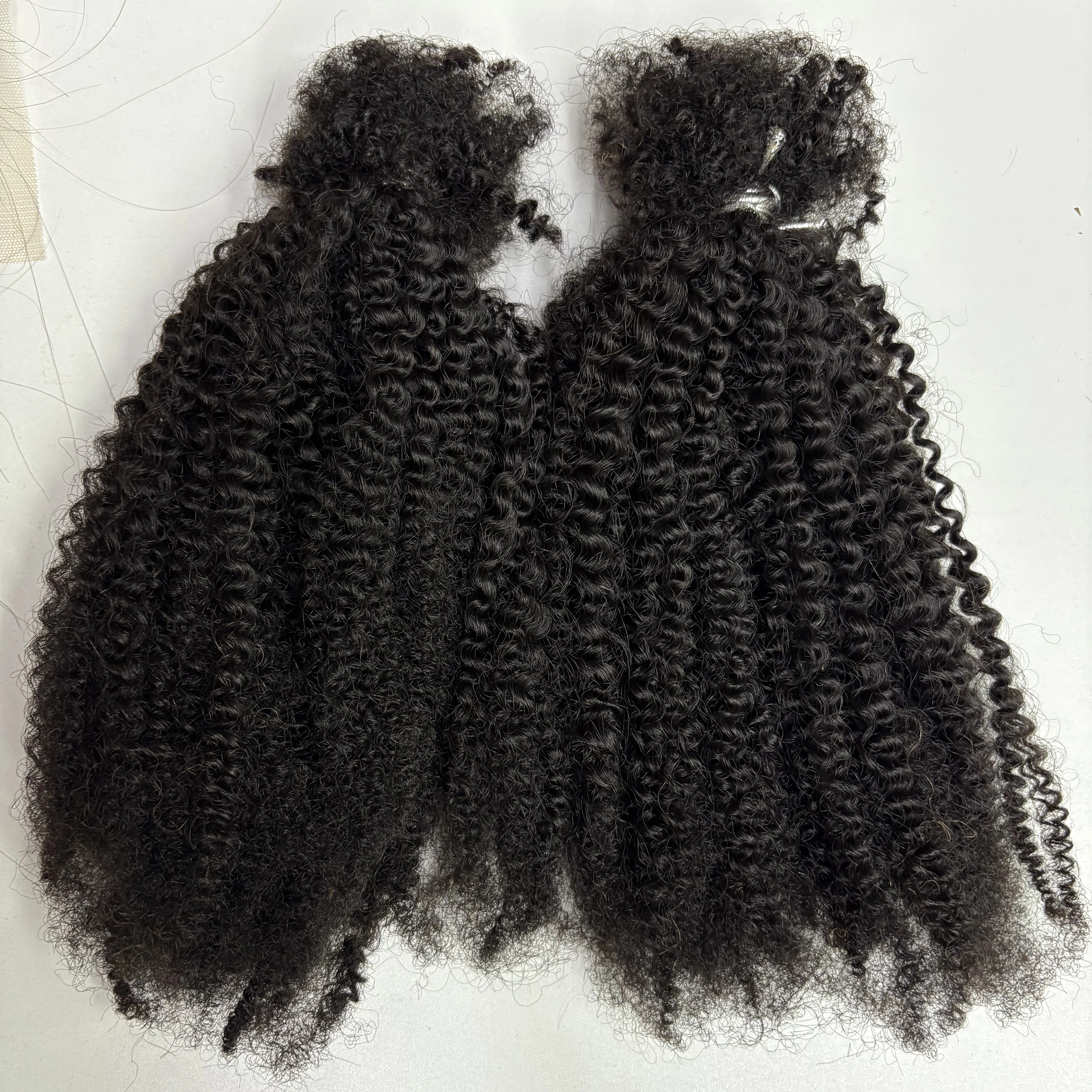 Extensions de cheveux humains bouclés afro crépus en vrac sans trame 30g/paquet 16 pouces pour micro