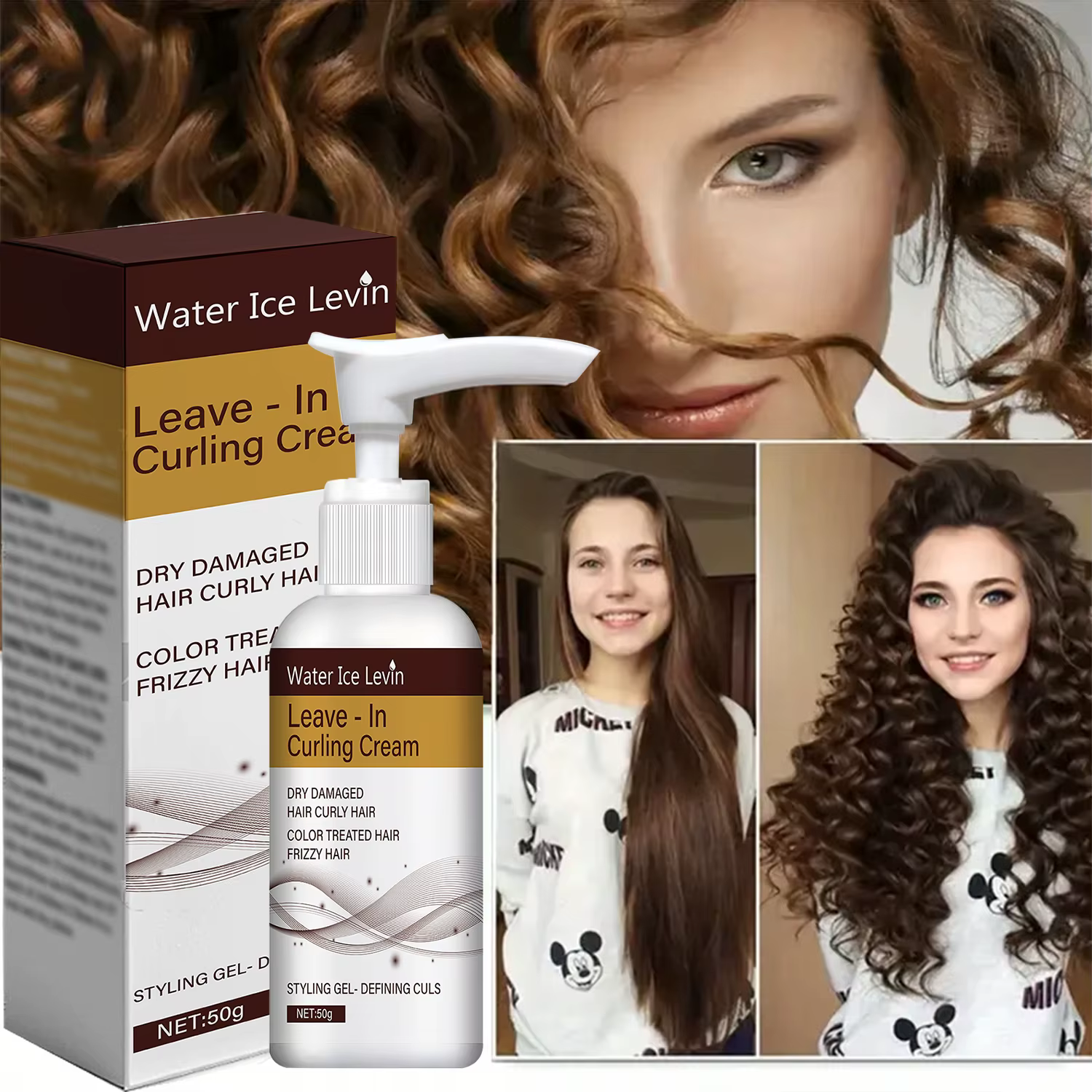 Crème pour boucler les cheveux. Restaure les cheveux abîmés. Définit les boucles, réduit les frisott