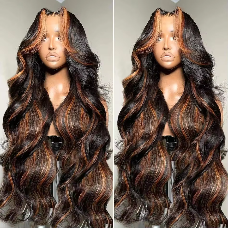 13x4 Ombre dentelle avant perruque cheveux humains mettre en évidence les cheveux humains 220% densi