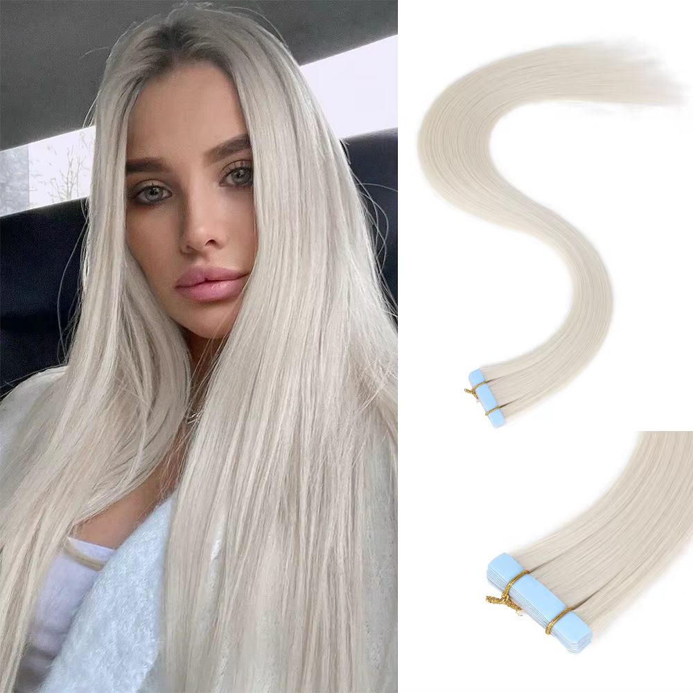 20 pouces 10 pièces bande dans les Extensions de cheveux synthétique longue bande droite postiche sa