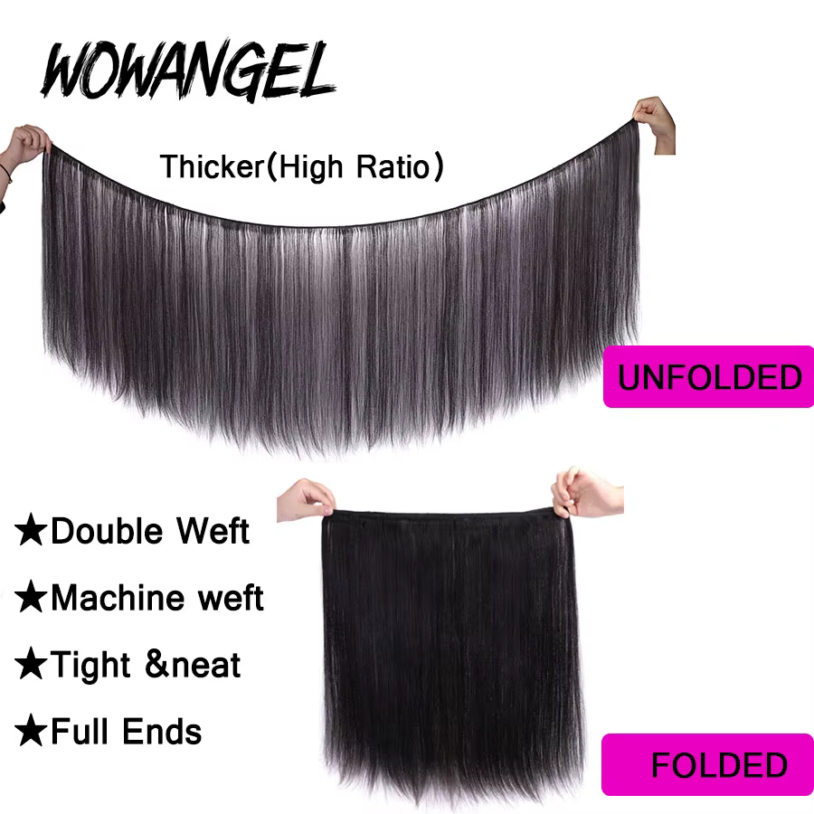 Wow Angel 2x6 HD dentelle fermeture avec paquets cheveux humains raie profonde fondu peaux 30 32 pou