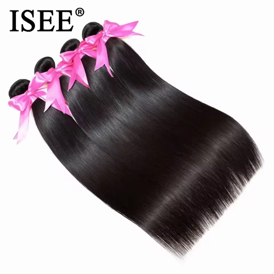 Extensions de cheveux brésiliens lisses, lots de cheveux naturels 100% humains, couleur naturelle, 1