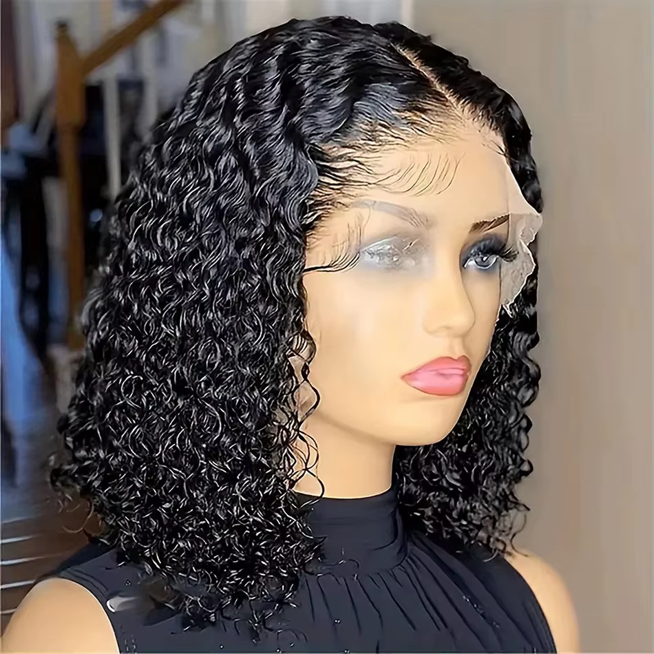 Perruque Cheveux Humains Bouclés Crépus Mongols 13x4 Lace Front 100% Cheveux Naturels Sans Colle Per