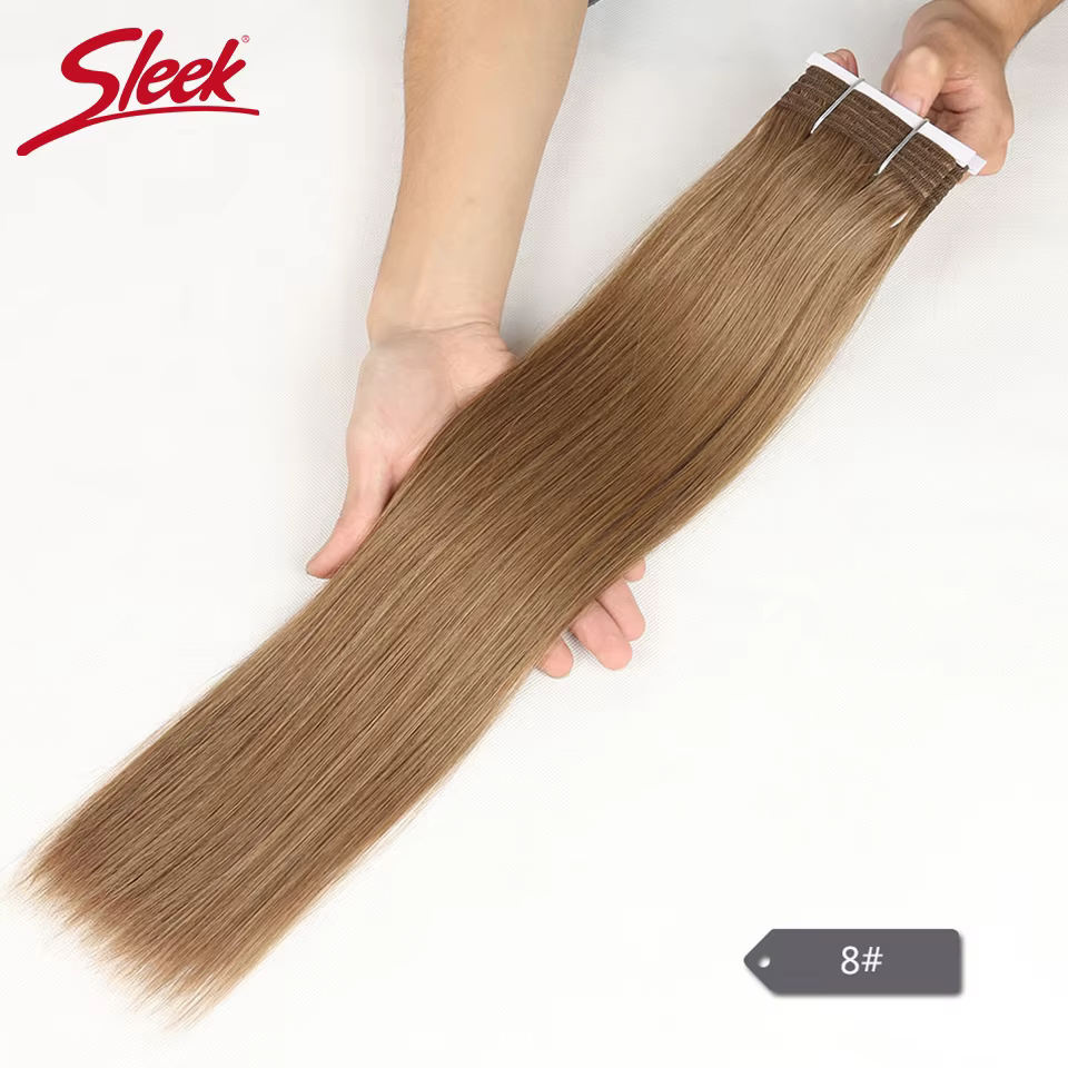 Extensions de cheveux humains naturels brésiliens lisses, double épaisseur, Remy, blond miel 613 6 #