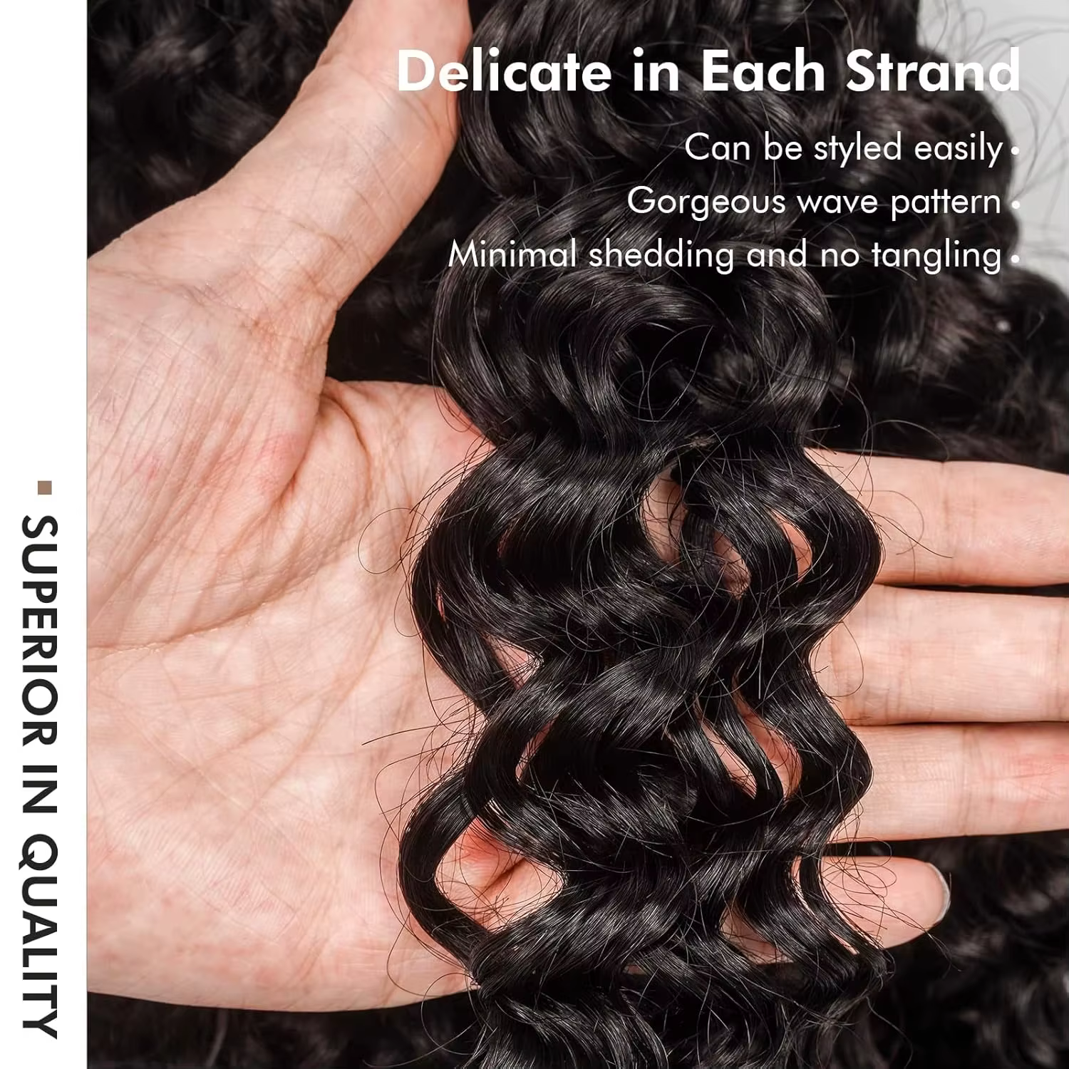 Extensions de cheveux humains bouclés au crochet, pré-séparées, sans nœuds, pour tresses, pour femme
