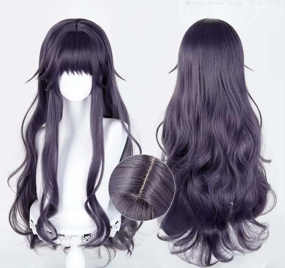 Waguri Kaoruko – perruque synthétique longue violette et grise pour femme, perruque résistante à la