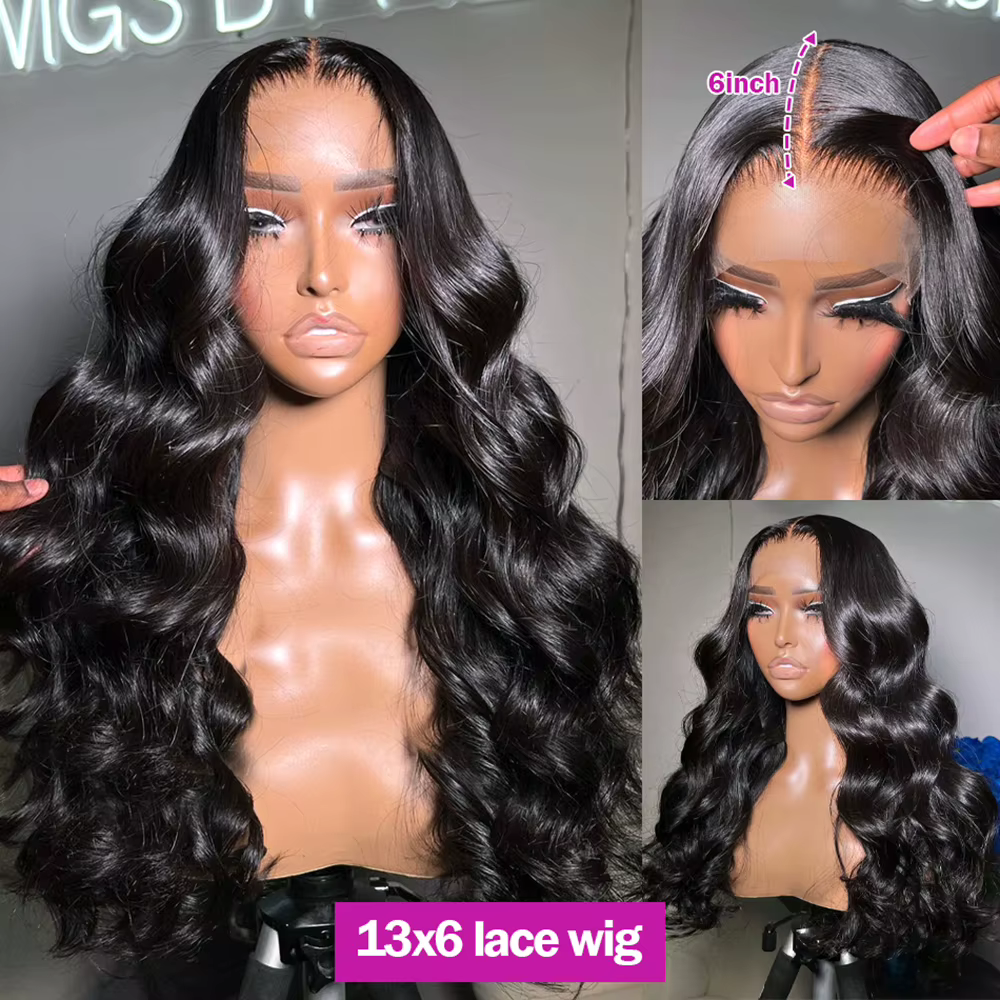 Wulala-Perruque Lace Front Wig Body Wave Brésilienne Naturelle, Cheveux Humains, 13x6 HD, 13x4, Pre-