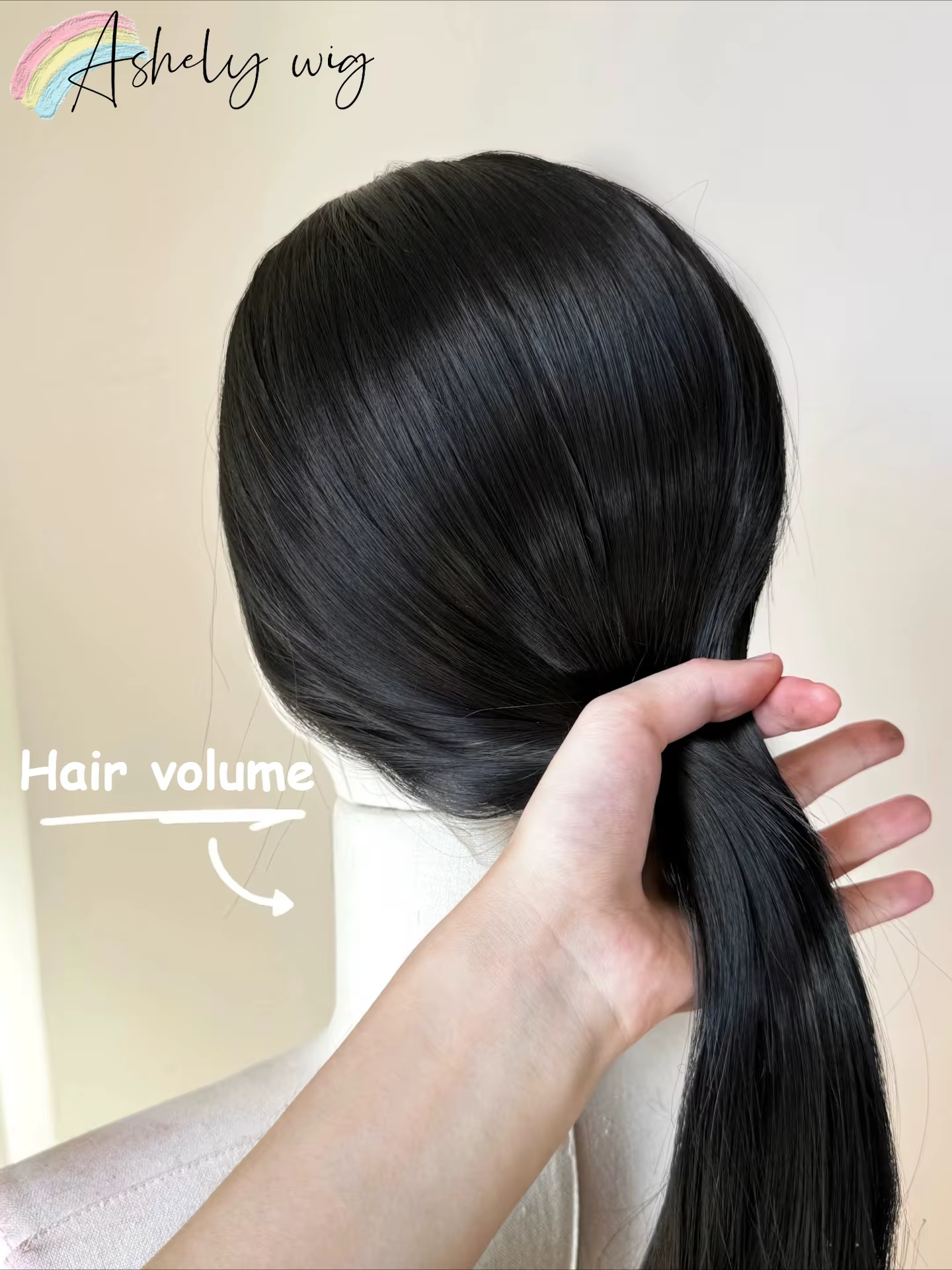 Ashely Widow's Peak Wig – Perruque synthétique noire à dentelle frontale 26 pouces 13*4, cheveux rai