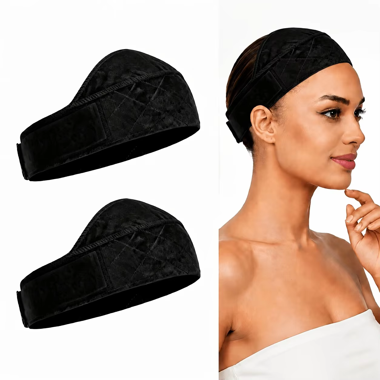 Ensemble de bonnets pour perruques avec maille respirante élargie et bande antidérapante en velours.