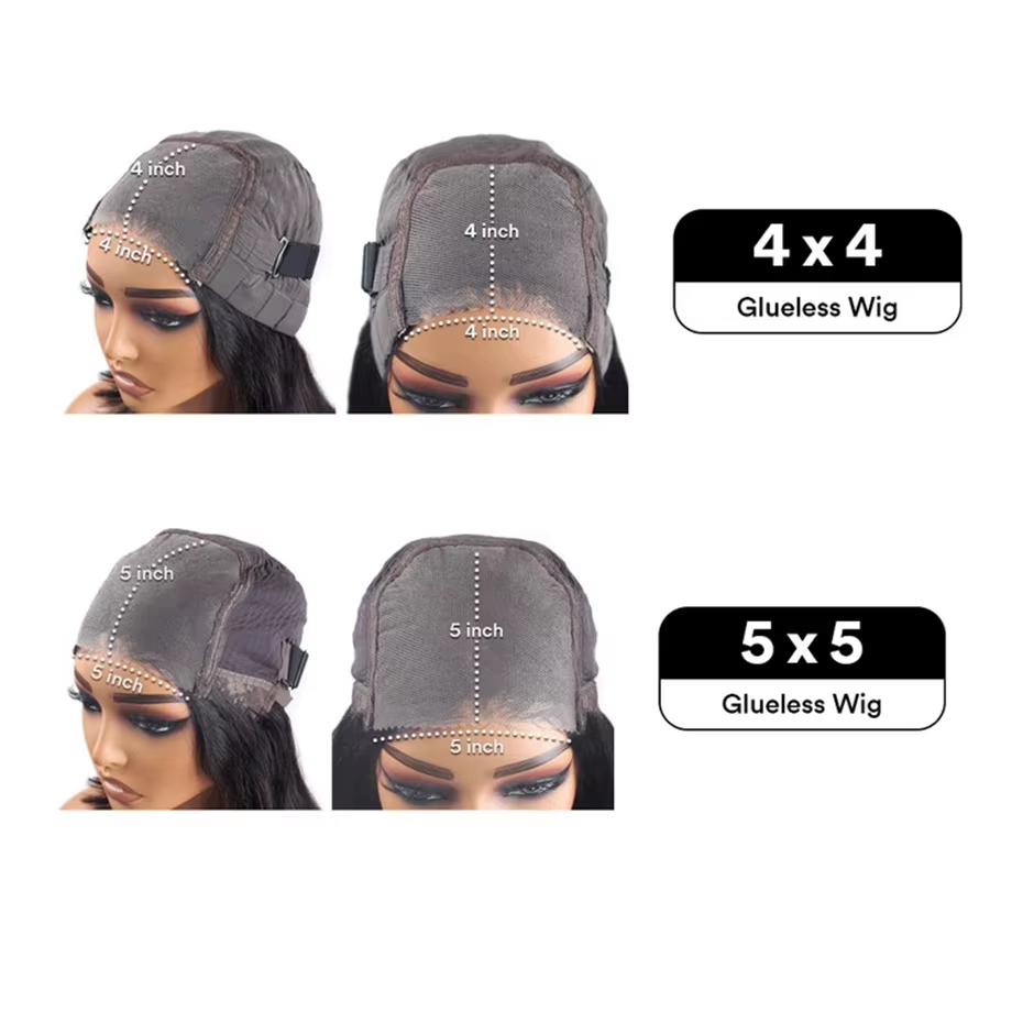Perruque Cheveux Humains Ondulés Profonds 5x5 HD Lace Closure Bouclée Sans Colle Prête à Porter 4x4