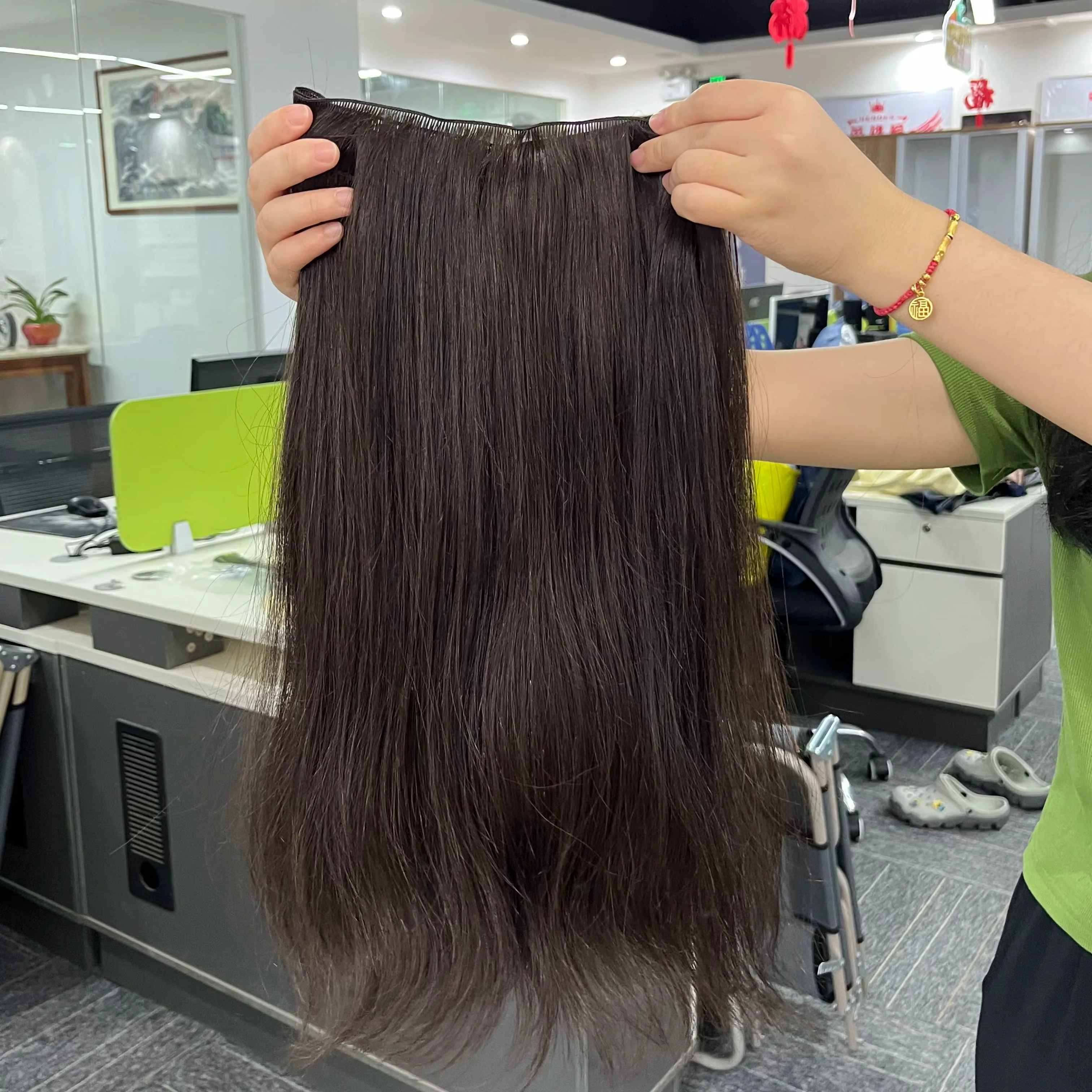 Genius trame droite brésilienne 100% naturel cheveux humains paquets Double dessiné Invisible Extens