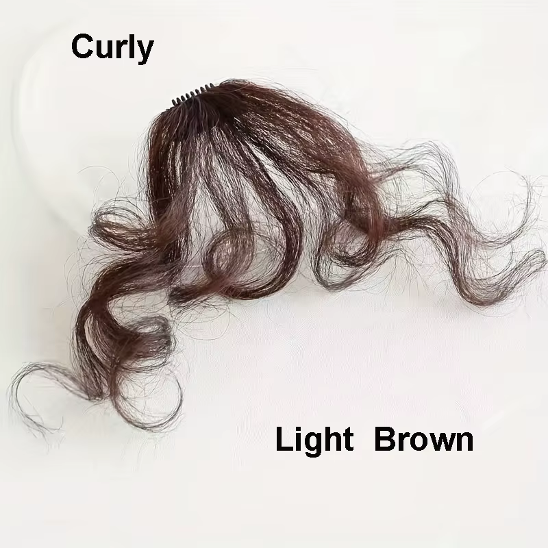 Sunslymei faux synthétique bouclés Air frange Clip-In Extension de cheveux frange faux postiche émou