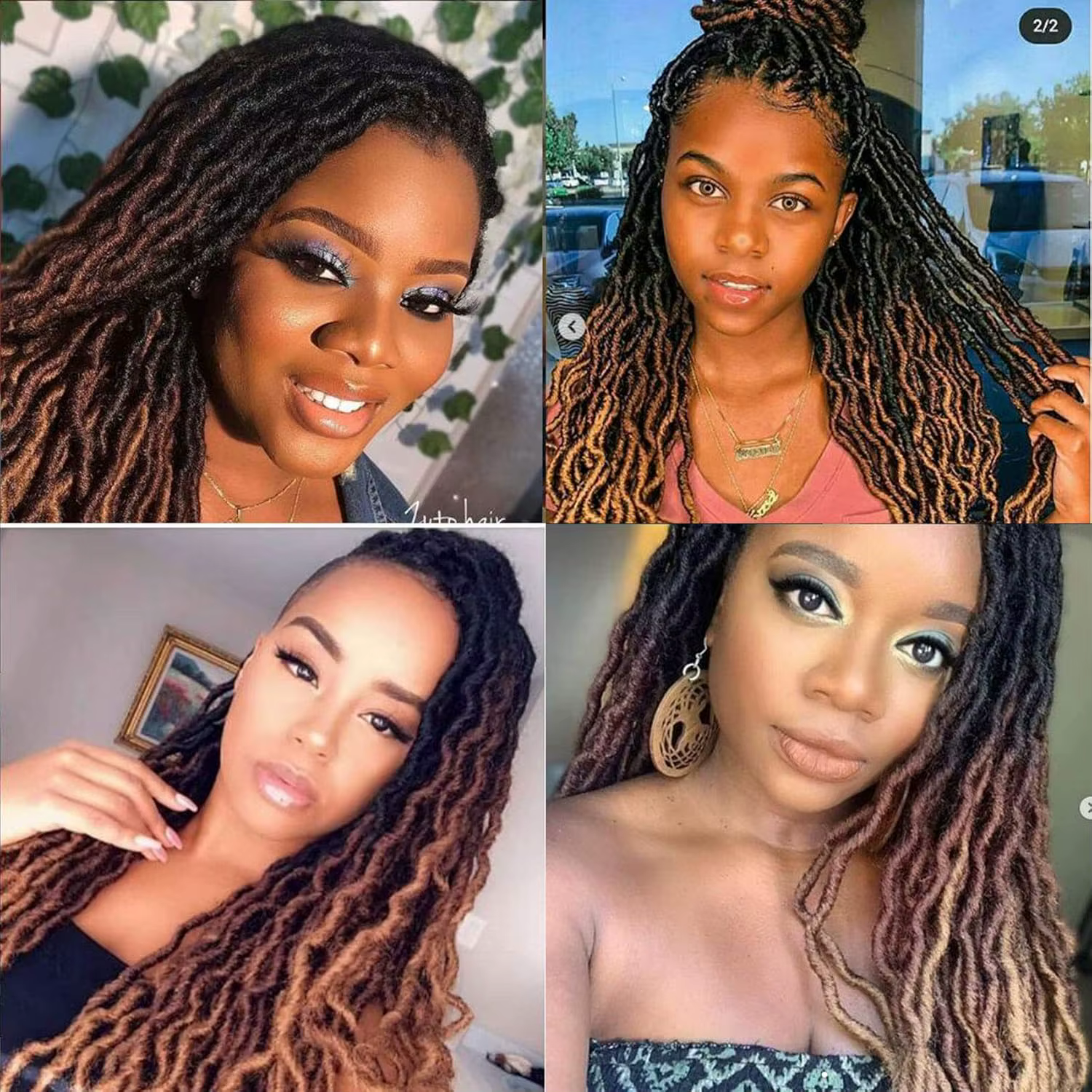 18/24 pouces déesse Faux locs Crochet cheveux 6 paquets/Lot doux gitane Locs ondulés Crochet tresses