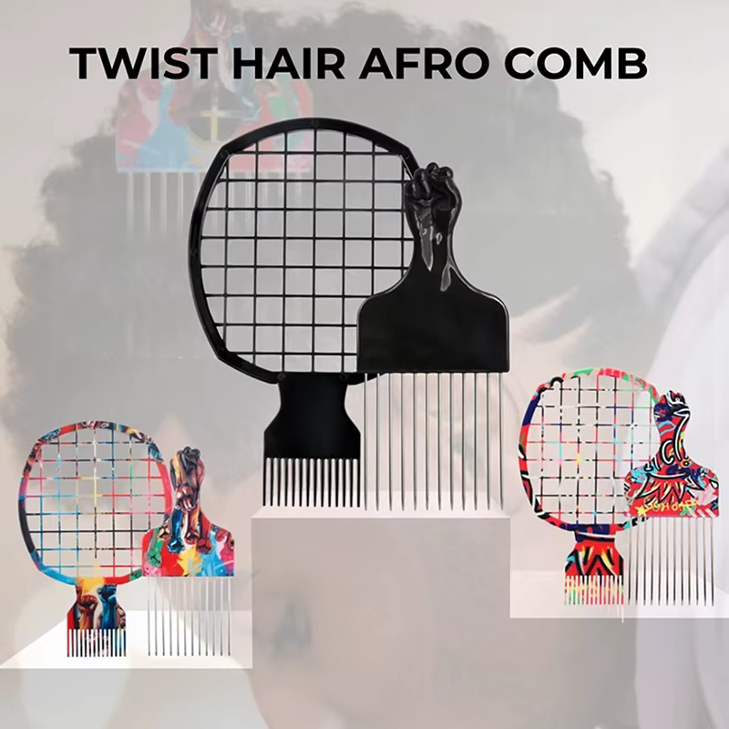 1/2 pièces Afro cheveux bouclés filet peigne en acier inoxydable choisir cheveux fourchette peigne D