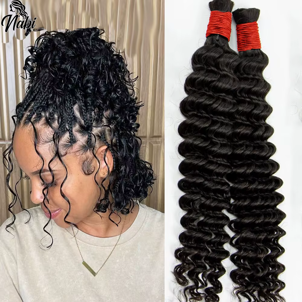 NABI-Tresses Boho Brésiliennes Naturelles Bouclées pour Femme Noire, Extensions de Cheveux en Vrac