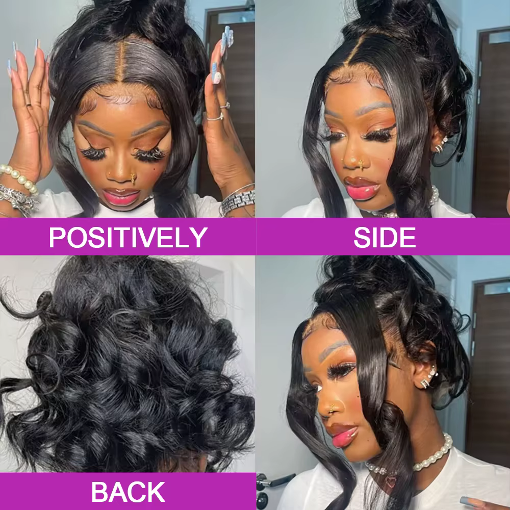 100% cheveux humains HD dentelle perruques 13x6 dentelle frontale perruques 46 pouces 360 pleine den