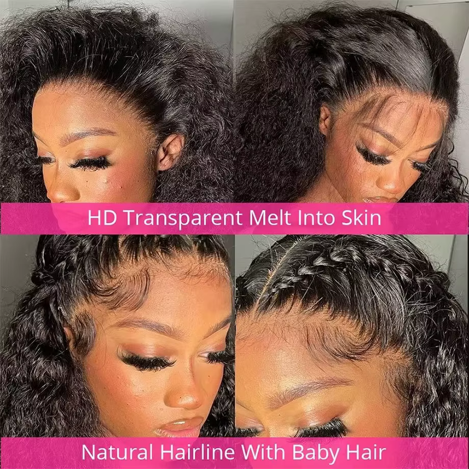 Perruque Lace Front Wig bouclée brésilienne naturelle, cheveux humains ondulés, pre-plucked, 30 amar