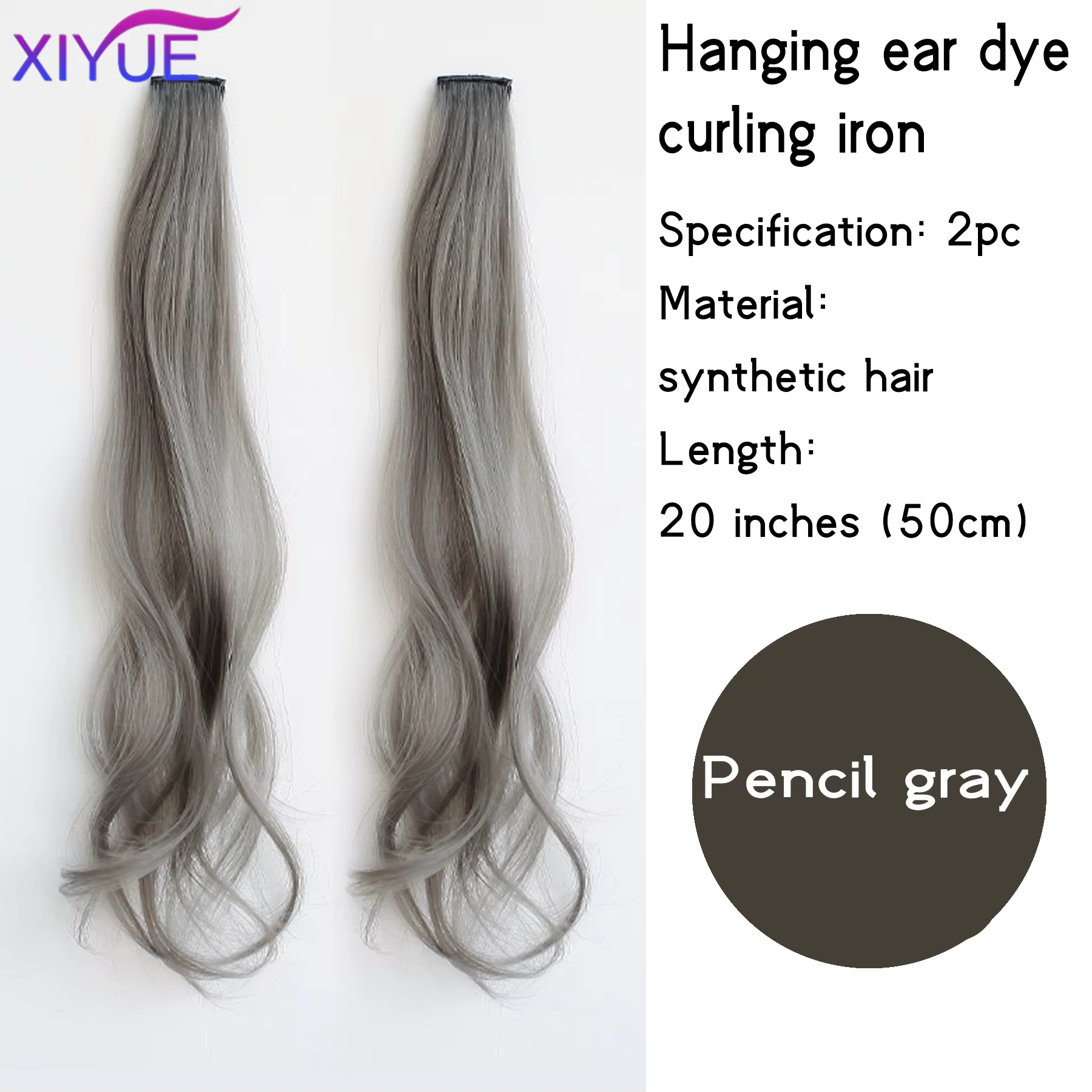 50 cm Extension de cheveux bouclés pince en postiche longue oreille suspendue perruque pince Extensi