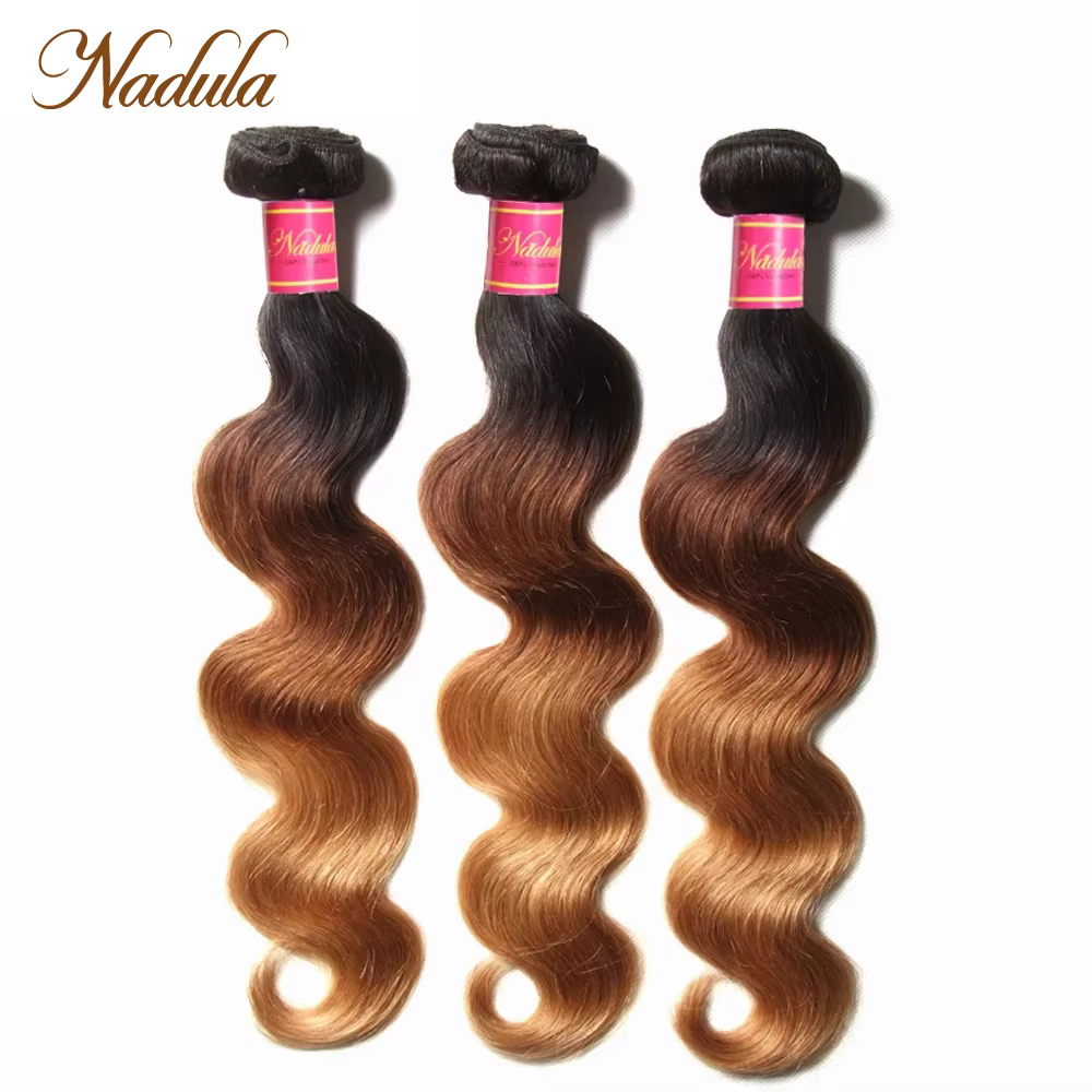 Tissage en lot Body Wave brésilien naturel Remy ombré-Nadula Hair, 1B-4-27, mèches de cheveux