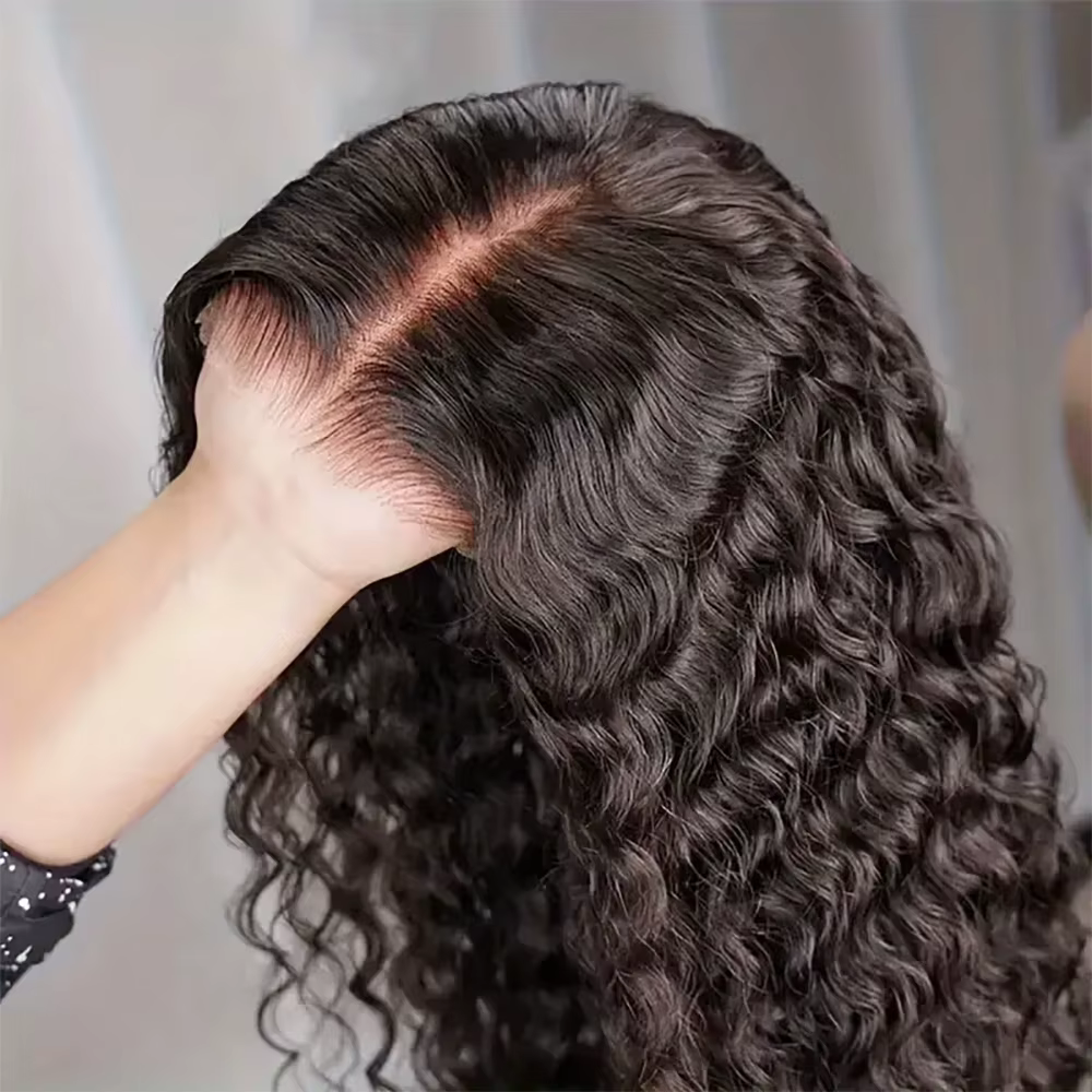 6x4 dentelle vague d'eau sans colle perruques avant de lacet perruque de cheveux humains sans colle