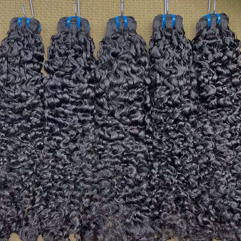 Mèches de cheveux bouclés birmans 18A, couleur naturelle # Extensions de tissage bouclées rebondissa