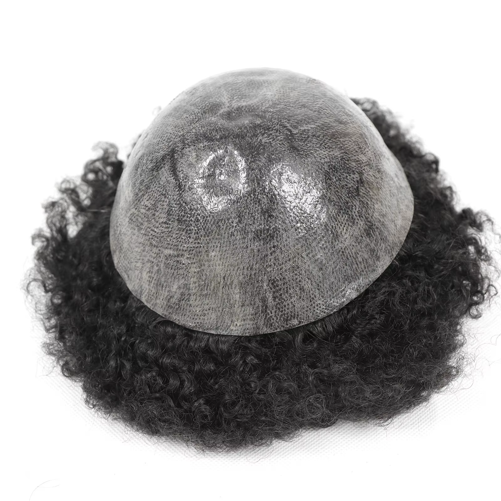 Afro toupet pour hommes peau mince système de remplacement de cheveux humains hommes prothèse de che