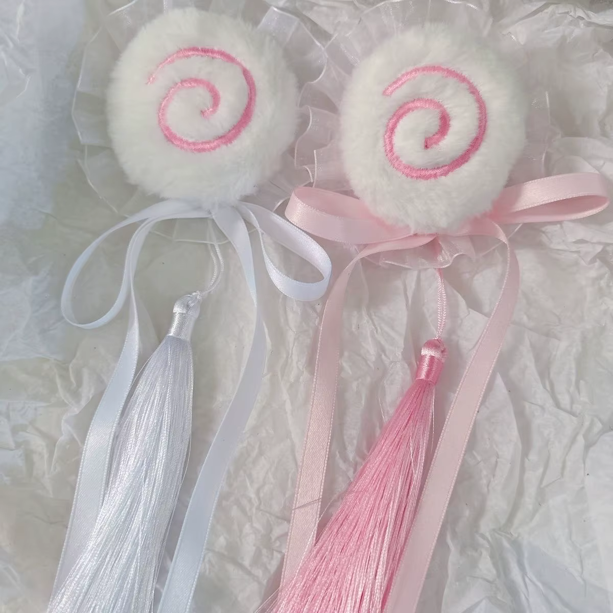Pince à chignon en dentelle douce en peluche tourbillonnante, coiffure Cheongsam, chun-li, cosplay,