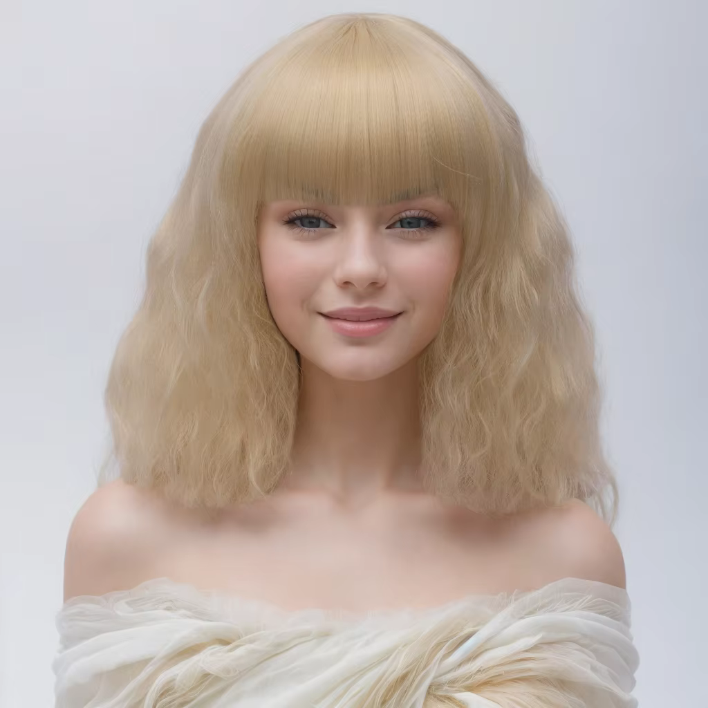 MSIWIGS – perruques synthétiques courtes blondes de Cosplay pour femmes avec frange, résistantes à l