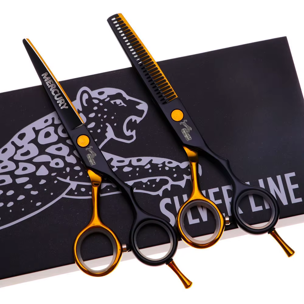 Ciseaux à cheveux professionnels de haute qualité, 5.5 pouces, ensemble de coupe et amincissement, p