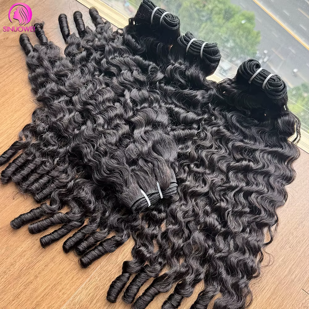 Paquets bouclés birmans Extensions de cheveux humains rebondissant bouclés couleur naturelle cheveux