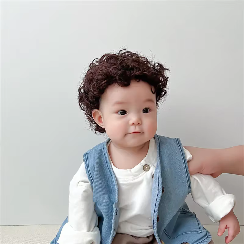 Extensions de Cheveux Synthétiques pour Bébé Garçon et Fille, Cosplay, Tresse, Perruque, Chapeau, Ca