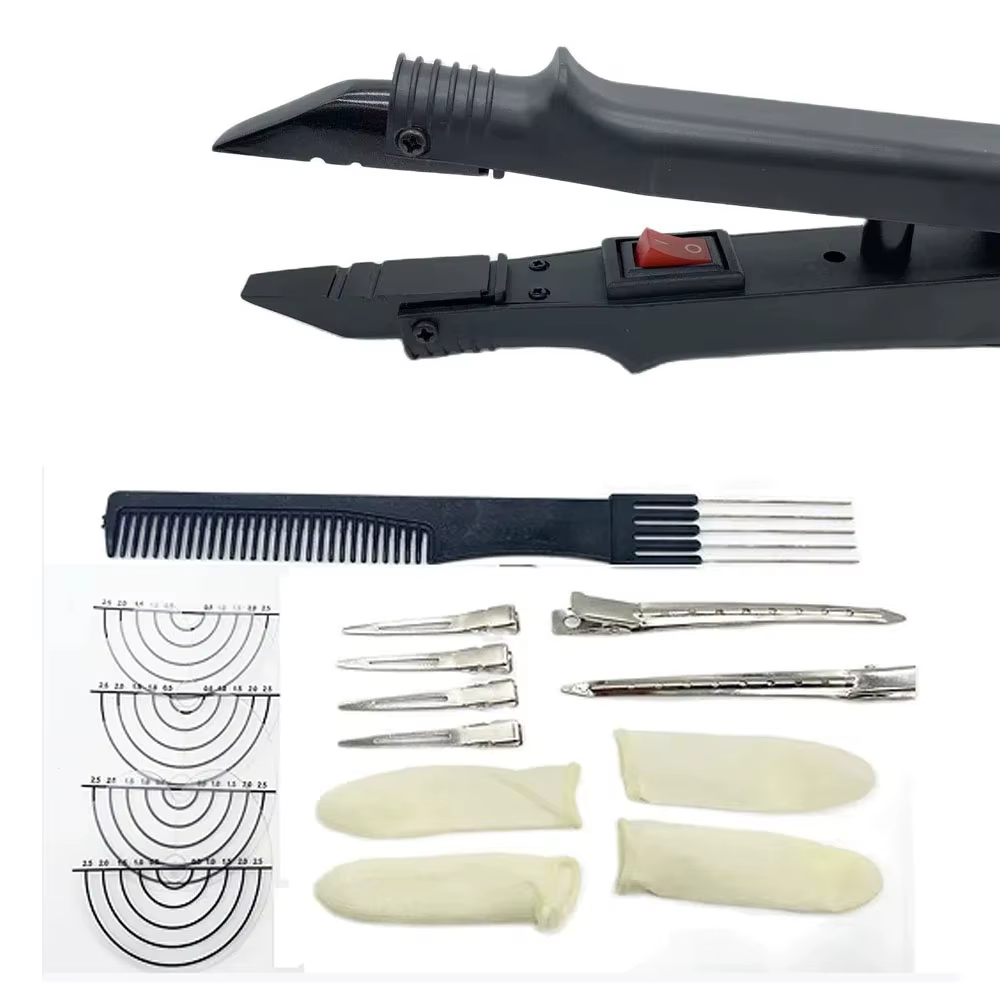 611B Extensions de cheveux Loof constantes pinces connecteurs de cheveux pointe plate Extension de c