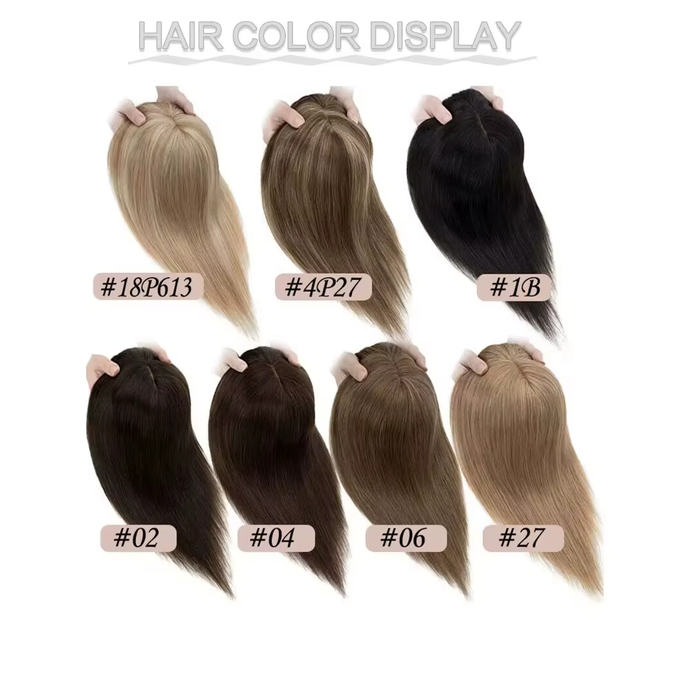 5.5X6 pouces Mono Base brésilienne Remy cheveux humains Topper 12 "-18" Double Pu autour épais Invis