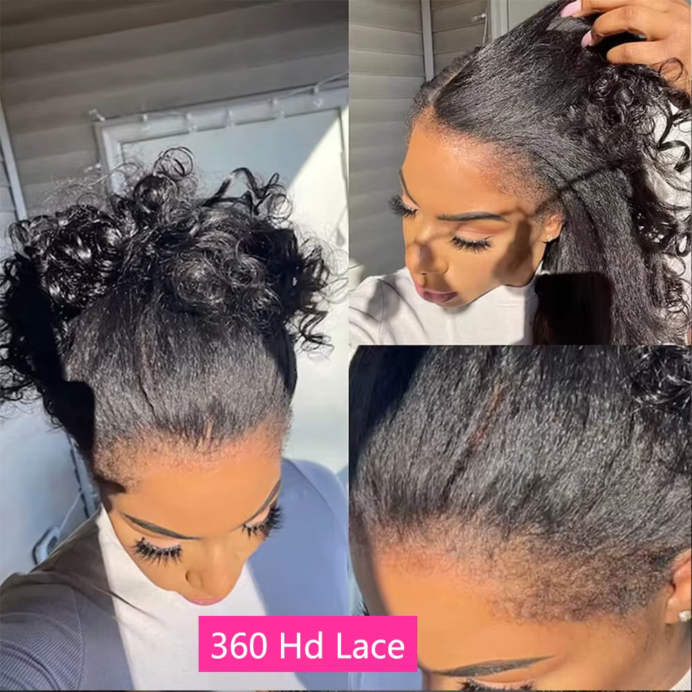 Bon Prix Perruque 360 Lace Frontal Cheveux Humain Kinky Straight Cheveux Humains Full Lace Perruque