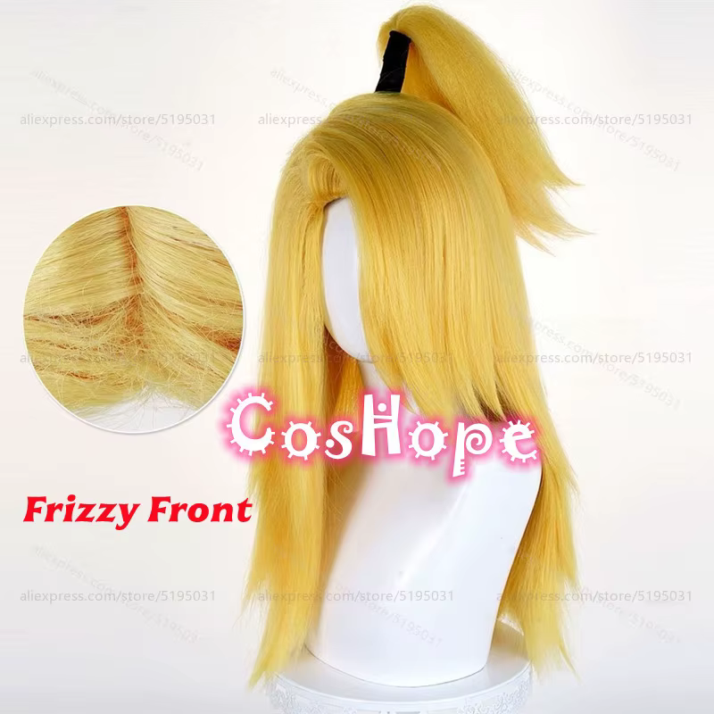 Deidara Cosplay perruque 64 cm longue jaune Blonde perruque Anime résistant à la chaleur perruques s