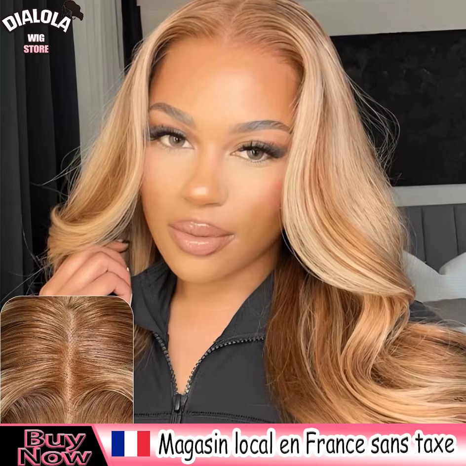 Dialola mettre en évidence perruque 13x4 dentelle frontale vague de corps dentelle avant perruque 13