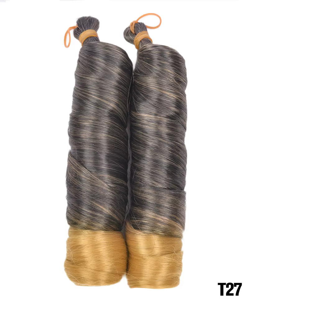 Boucles françaises tressage Extensions de cheveux cheveux synthétiques vague lâche spirale Curl tres