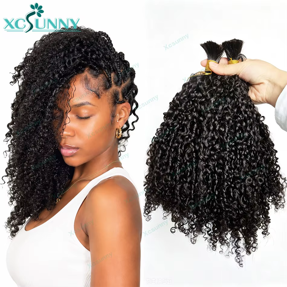Cheveux en vrac cheveux humains pour tresser crépus bouclés Extensions de cheveux en vrac pour tress