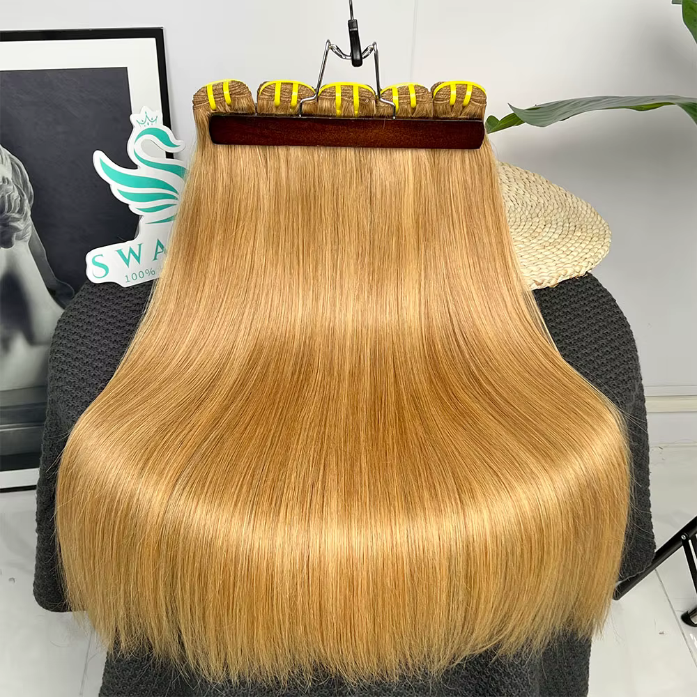 # 27 Bundles de Cheveux Humains Vierges Non Traités 100% Grade 15A Blond Miel Lisses Extensions de C