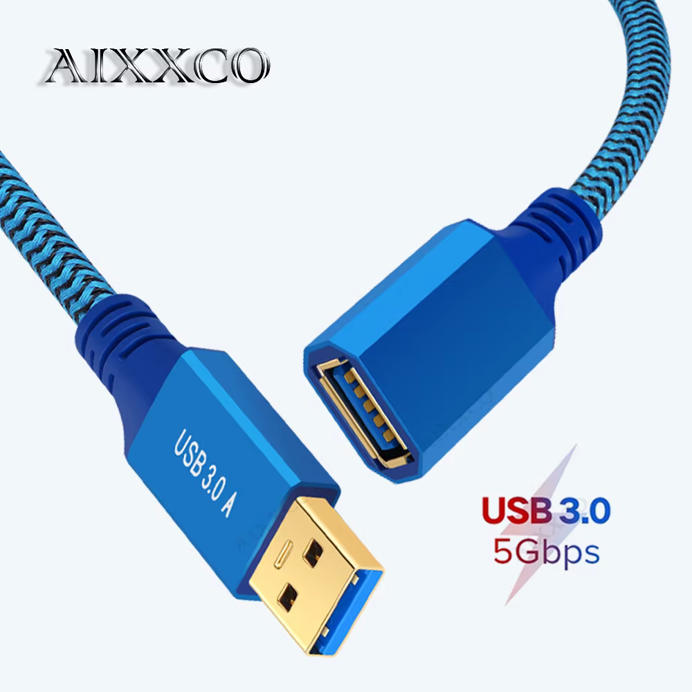 Câble d'extension USB AIXXCO USB 3.0 2.0, cordon d'extension de type A mâle vers femelle, câble de t