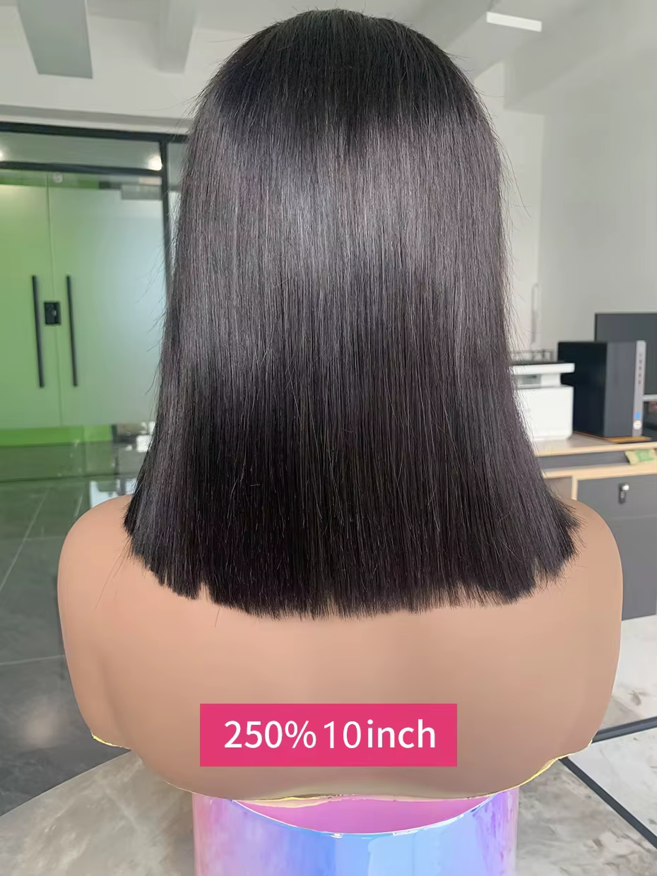 Cheveux bruts vietnamiens 250 densité 100 cheveux humains dentelle frontale perruques droite naturel