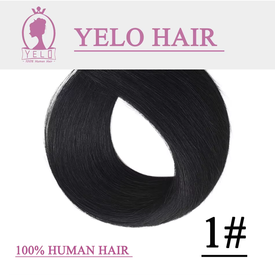Extensions de Cheveux Humains Lisses avec Clips, Ligne de Poisson, Balayage, Teintes Naturelles, Tra