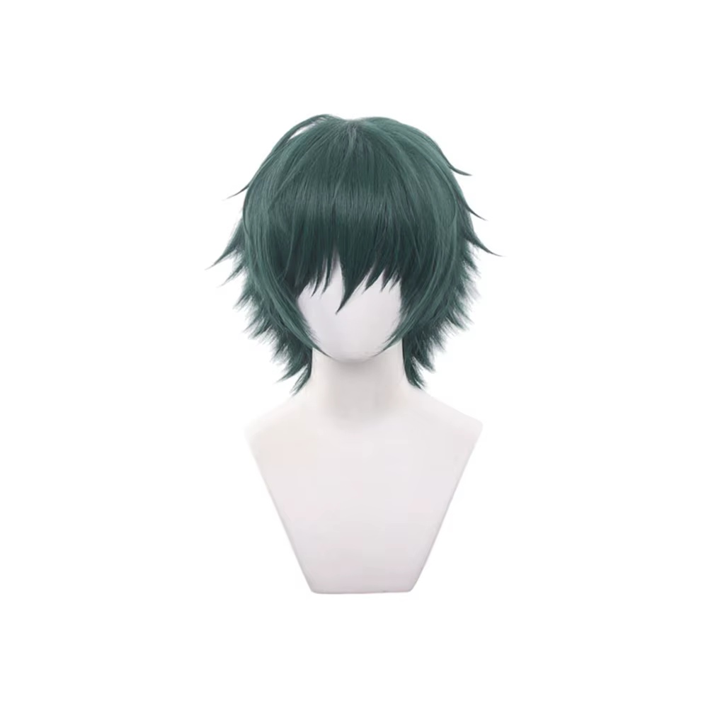 Perruque de Cosplay synthétique Maki Zenin, cheveux courts et lisses, vert foncé, pour Festival Frie