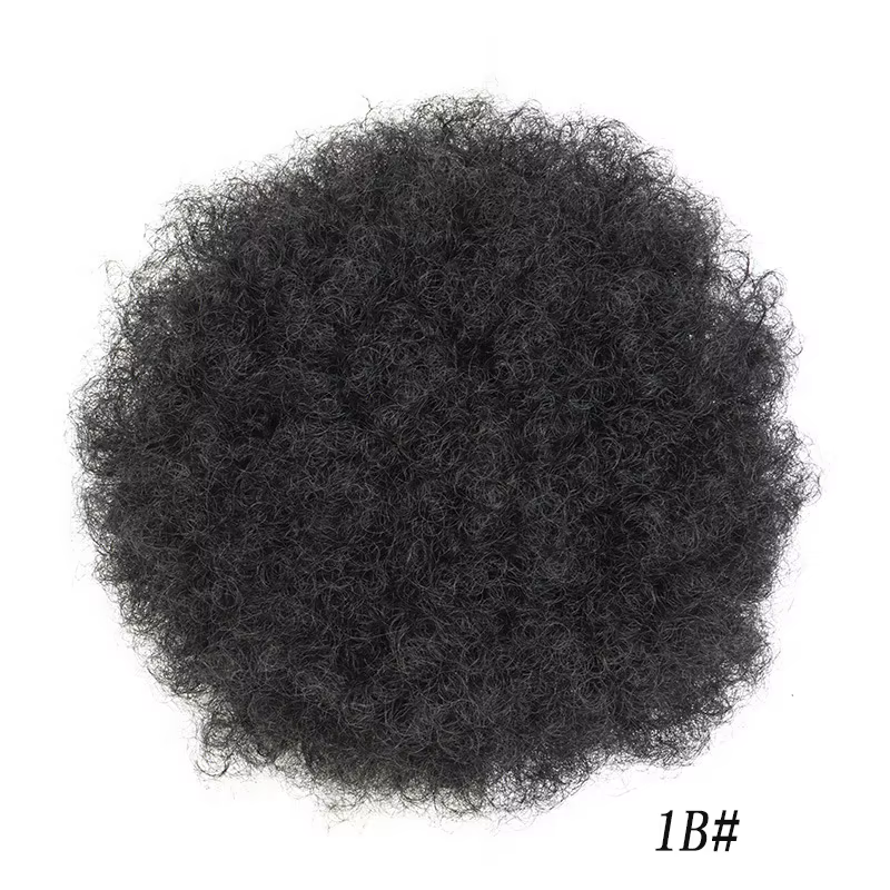 Chignon afro bouclé, queue de cheval synthétique courte et crépue pour femme, extensions de chignon 