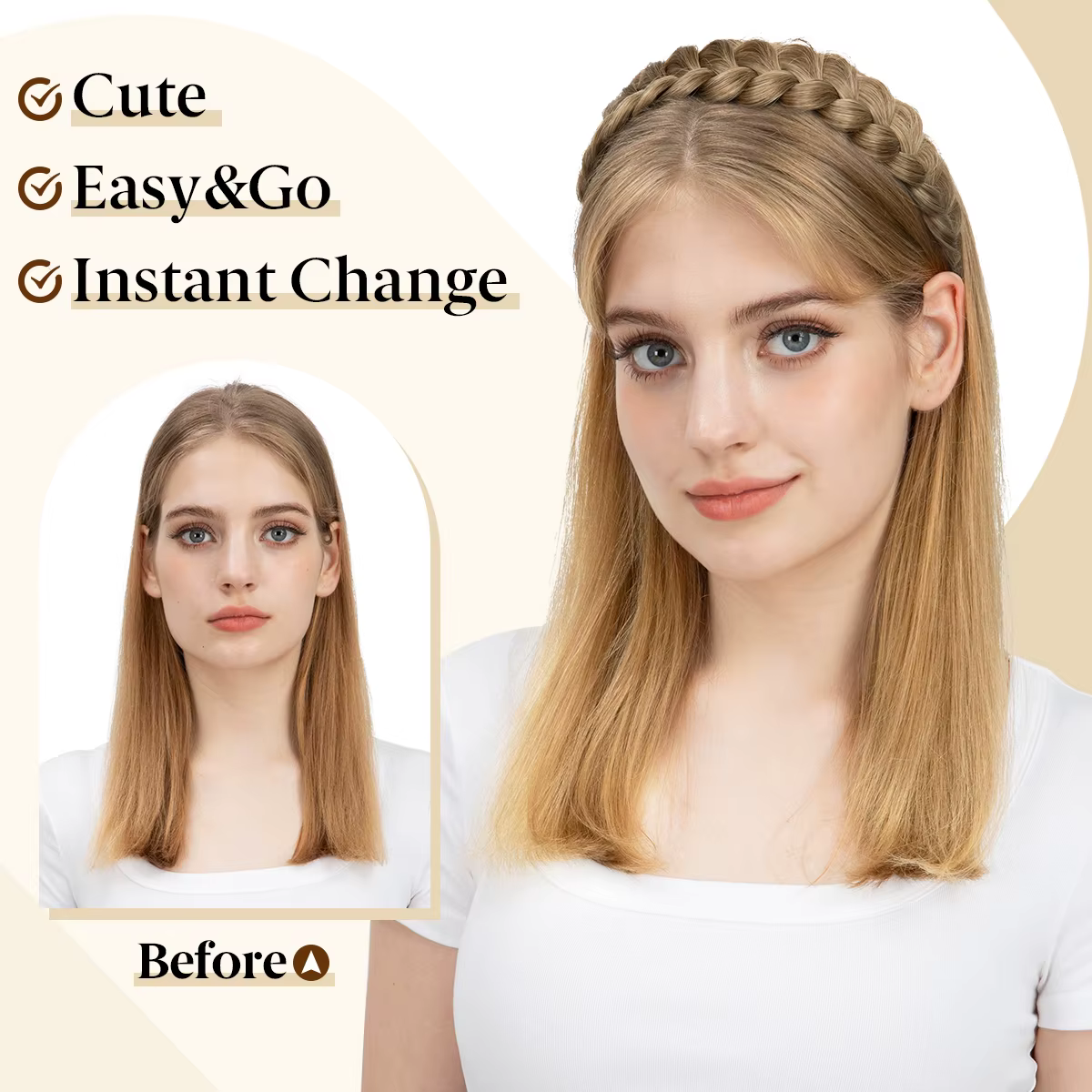 Bandeau tressé à la mode synthétique, bandeau pour cheveux, coiffure tressée, style bohème, accessoi