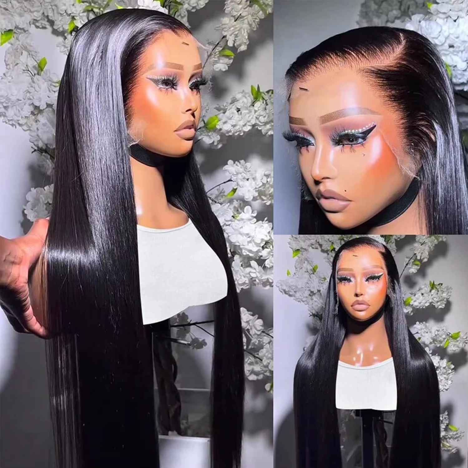 Lemoda 13x6 pleine dentelle frontale perruque 200% densité droite dentelle avant perruques cheveux h